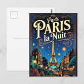 Paris Reiseplakat, Postkarte (Vorne/Hinten)