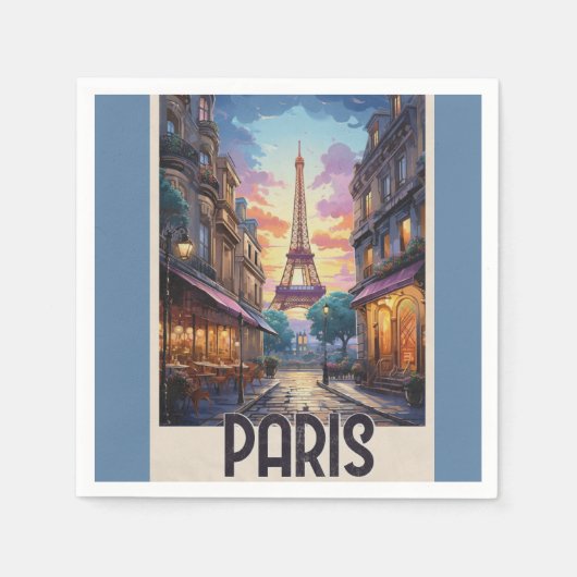 Paris Reiseplakat Serviette (Vorderseite)