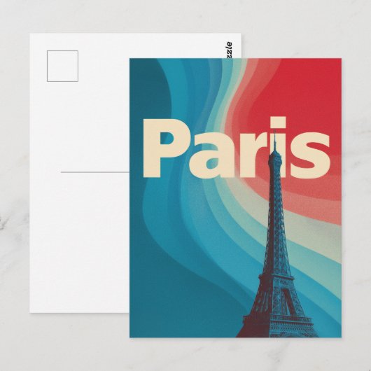 Paris Retro Postkarte (Vorne/Hinten)