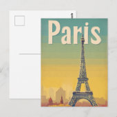 Paris Retro Postkarte (Vorne/Hinten)