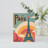 Paris Retro Postkarte (Stehend Vorderseite)
