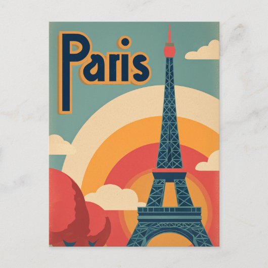 Paris Retro Postkarte (Vorderseite)