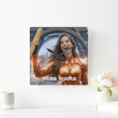 PARIS ROCKS QUADRATISCHE WANDUHR (Zuhause)