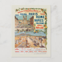 Paris Rom Neapel Vintage Poster 1905