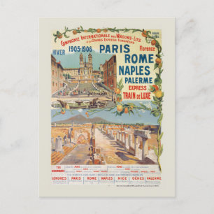 Paris Rom Neapel Vintage Poster 1905 Postkarte