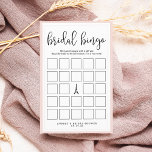 Paris Romance Brautparty Bingo Game<br><div class="desc">Die schicke Brautparty-Spielkarte passt zu unserer Pariser Romance-Brautparty-Kollektion und bietet skurrile schwarze Schriftzeichen und weiche Rosa-Rosa-Ränder mit einer Eiffelturm-Silhouette in der Mitte. Personalisieren Sie mit der Braut zu sein Name und Duschdatum.</div>