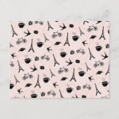 Paris Romance Brautparty Date Night Card Hinweiskarte (Rückseite)