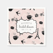 Paris-Romance-Brautparty Serviette (Vorderseite)