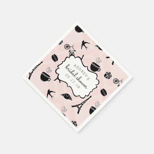 Paris-Romance-Brautparty Serviette (Ecke)