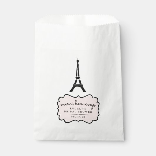 Paris Romance Eiffel Tower Brautparty Geschenktütchen (Vorderseite)