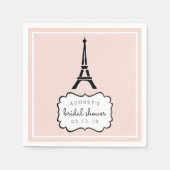 Paris Romance | Eiffelturm-Brautparty Serviette (Vorderseite)