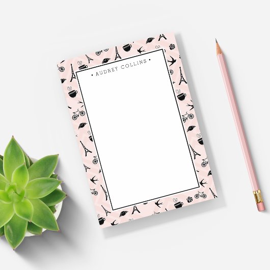 Paris Romance Gemustert Post-it Klebezettel