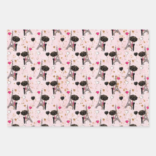 Paris Romance Geschenkpapier Set (Vorderseite)