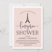 Paris Romance Lingerie Dusche Einladung (Vorderseite)