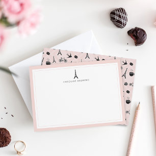 Paris Romance Personalisierte Stationery Flat Ca Mitteilungskarte