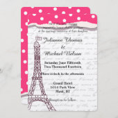 Paris Romance Wedding Einladung (Vorne/Hinten)