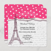 Paris Romance Wedding Einladung (Vorne/Hinten)