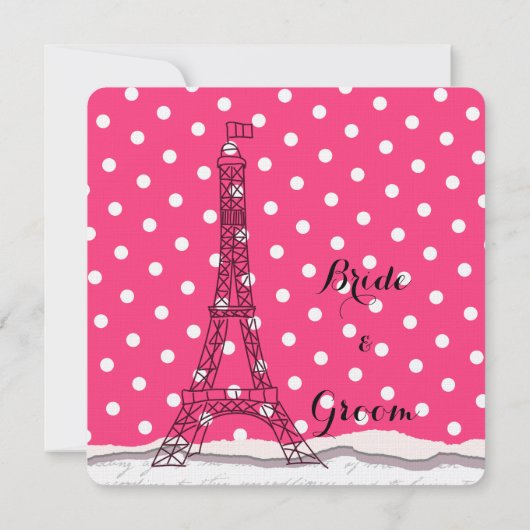 Paris Romance Wedding Einladung (Rückseite)