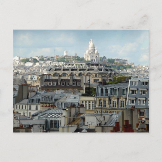 Paris Rooftops und Sacre Coeur Postcard Postkarte (Vorderseite)