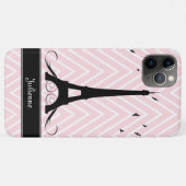 Paris Rosa Chevrons Eiffelturm Case-Mate iPhone Hülle (Rückseite (Horizontal))
