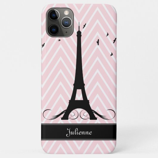 Paris Rosa Chevrons Eiffelturm Case-Mate iPhone Hülle (Rückseite)