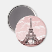 Paris - Rosa Eiffelturm Frankreich Magnet (Vorderseite/Rückseite)
