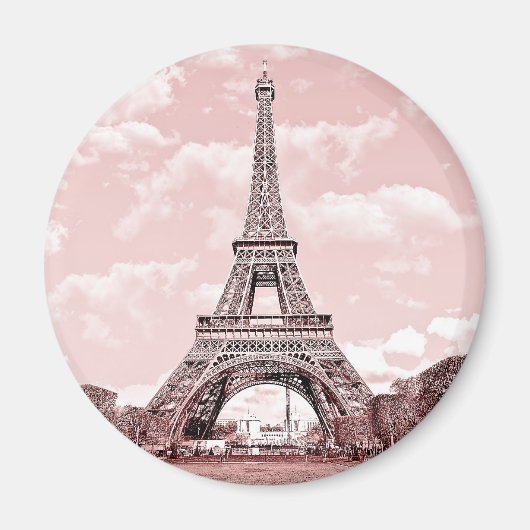 Paris - Rosa Eiffelturm Frankreich Magnet (Vorne)
