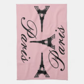 Paris Rosa Eiffelturm Geschirrtuch (Vertikal)