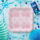 Paris Rosa Pappteller (Party)