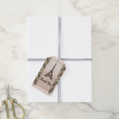 Paris Rosa Rose Vines Eiffelturm Elegante Geschenkanhänger (Mit Garn)