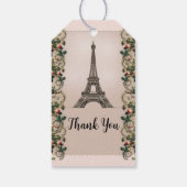 Paris Rosa Rose Vines Eiffelturm Elegante Geschenkanhänger (Rückseite)