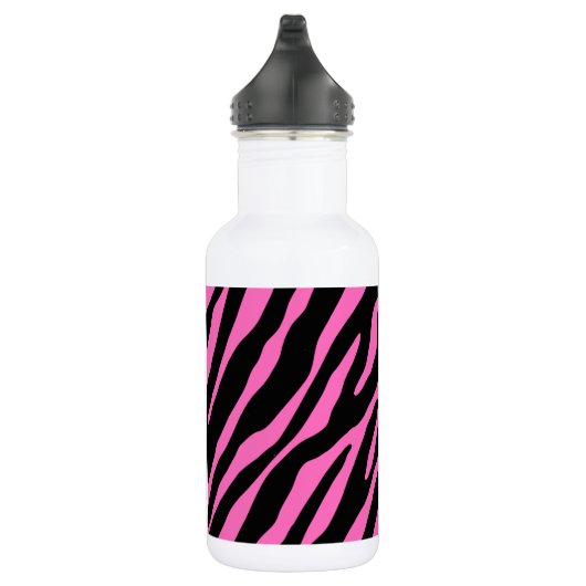 Paris; Rosa u. schwarzer Zebra-Druck Trinkflasche (Rechts)