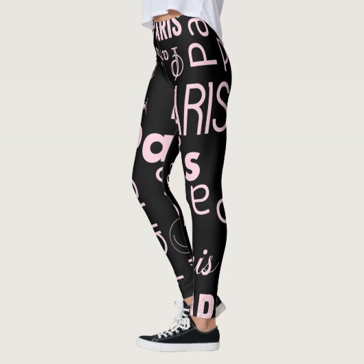 Paris Rosa und schwarze Paris Leggings (Links)