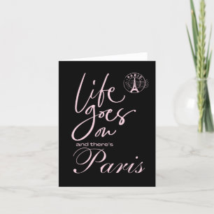 Paris rosa und schwarze Paris-Themen-Einladung  Ankündigung