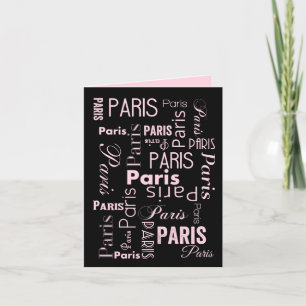 Paris rosa und schwarze Pariser Einladungen mit en