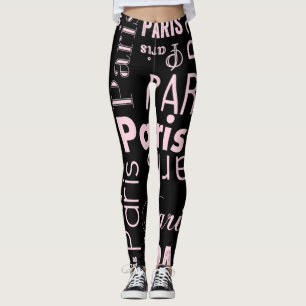 Paris rosa und schwarzes Paris  Leggings