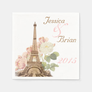 Paris Rosa Vintage Romantische Hochzeitsservietten Serviette