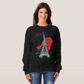 Paris Rose Eiffel Tower Rose Französische Liebe Fr Sweatshirt (Vorne ganz)