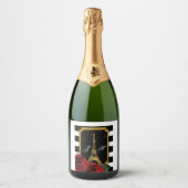 Paris Rose Eiffelturm Weißer Streifen Schaumweinetikett (Vorderseite)