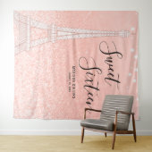 Paris Rose Gold Glitzer Lights Sweet 16 Hintergrun Wandteppich (Beispiel (Horizontal))
