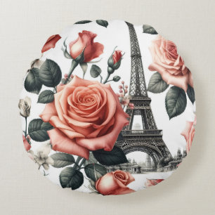 Paris Roses Rundes Kissen