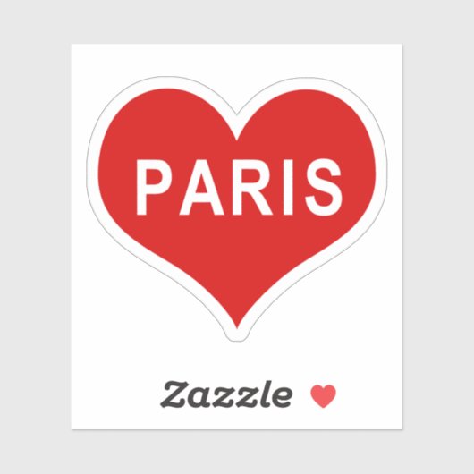 PARIS Rote Liebe Herz Vinyl Sticker (Blatt)
