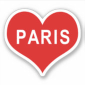 PARIS Rote Liebe Herz Vinyl Sticker (Vorderseite)