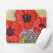 Paris rote Mohnblumen Mousepad (Mit Mouse)