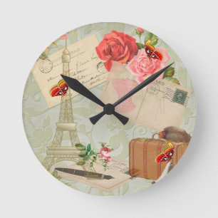 Paris Runde Wanduhr