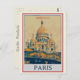 Paris Sacré Coeur Illustration Frankreich Postkarte