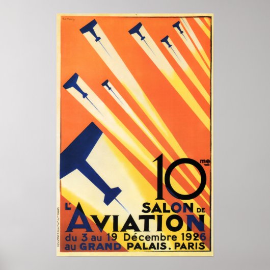 PARIS SALON de AVIATION 1926 Vintage Poster Design (Vorne)
