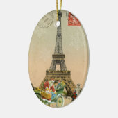 Paris Sankt und Schneemann-Weihnachtsverzierung Keramikornament (Links)