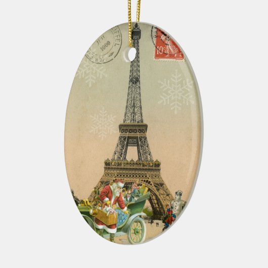 Paris Sankt und Schneemann-Weihnachtsverzierung Keramikornament (Links)