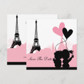 Paris Save the Date Ankündigung (Vorne/Hinten)